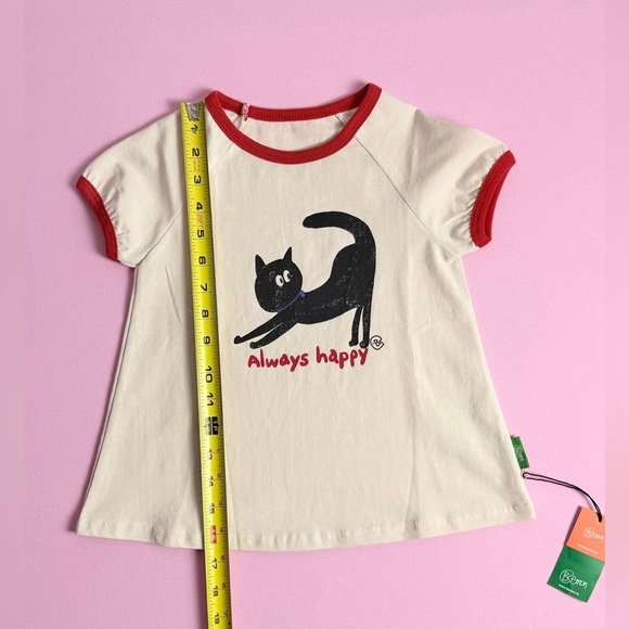 Bemon Toddler Girl Black Kitten T-Shirt, Size 3-4T Korean Clothing Brand - Picture 5 of 7